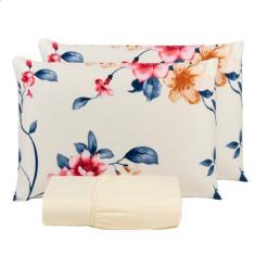 Imagem de Jogo de Lençol Queen 200 Fios Estampado 03 Peças Felicità