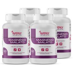 Imagem de Kit 4 Magnésio Malato Premium 60 Cápsulas De 500Mg Nataly