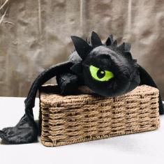 Imagem de Boneco Dragão De Pelúcia Preto E Branco - R.B Variedades