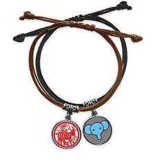Imagem de Beauty Gift Pulseira de arte do zodíaco chinês, corda, corrente de mão, pulseira de elefante de couro