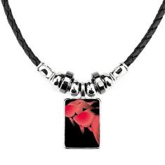 Imagem de DIYthinker Colar de Peixe Cultura Japonesa Joia Torque Pingente de Corda de Couro