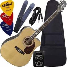 Imagem de Kit Violão Eletroacústico Folk Eq 3 Bandas Gf1d Nt Giannini