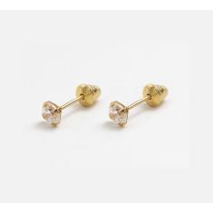 Imagem de Brinco De Ouro 18K Infantil Bebê Ou 2 Furo 3mm Com Tarracha Baby - Zir