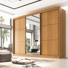 Imagem de Guarda Roupa Casal 3 Portas 6 Gavetas 100% MDF Miami D Doro Moveis Cinamomo/Off White