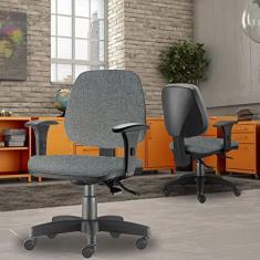 Imagem de Cadeira de Escritório Giratória Executiva Ergonômica Job L02 Linho  Escuro - Lyam Decor