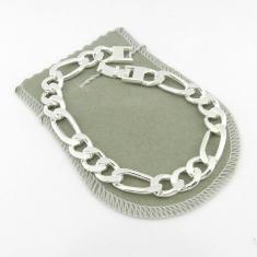 Imagem de Pulseira Masculina 20cm 1cm Largura Folheada Prata PL115