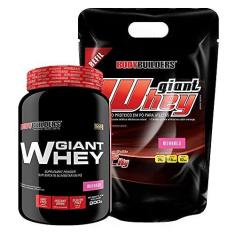 Imagem de Kit Giant Whey 2kg (Refil) + Giant Whey 900g – Bodybuilders Sabor: Morango
