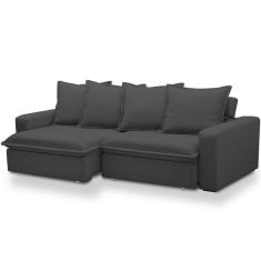 Imagem de Sofá Retrátil Reclinável Living 235cm Vêneto F04 Bouclê Grafite