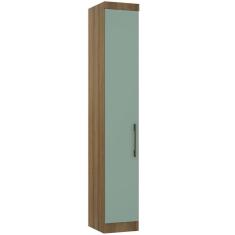 Imagem de Guarda Roupa Modulado 38cm 1 Porta Paris Luciane Móveis Avelã Pf Com Verde Pf