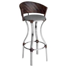 Imagem de Banqueta Alta Conforto De Alumínio E Fibra Sintética Pedra Ferro/cinza