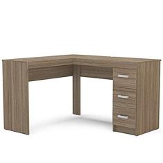 Imagem de Mesa de Canto para Escritório Fênix 3 gavetas Castanho Politorno