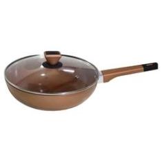 Imagem de Frigideira Panela Wok Antiaderente Maxchef 28X8Cm Bronze