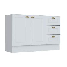 Imagem de Balcao De Cozinha Modulado Americana 2 Portas E 3 Gavetas P Pia 120cm S Tampo Branco Henn