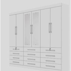 Imagem de Guarda Roupa Casal 6 Pts 12 Gavetas Mônaco Com Espelho D Doro Móveis -