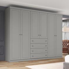 Imagem de Guarda-Roupa Americano 06 Pts. Cinza - Henn