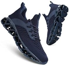 Imagem de Kvovzo Masculino Tênis de Corrida Baixo Superior Lâmina Tênis Caminhada Conforto Moda Antiderrapante Trabalho Esporte Zapatos de Hombre Escuro/Azul