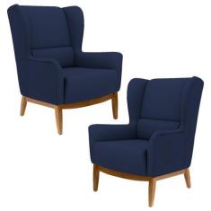 Imagem de Kit 2 Poltronas Decorativas Base Manu Madeira Milena B-287 Veludo Mari