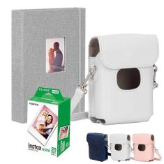 Imagem de Bolsa Capa Para Impressora Instax Mini Link 2 Branca + Album + 20 Fotos