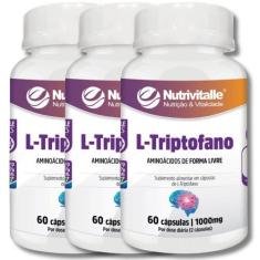 Imagem de Kit 03 L-Triptofano 1000Mg 60Caps Nutrivitalle