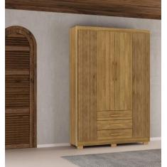 Imagem de Guarda Roupa Espanha 4 Portas E 3 Gavetas - Cor Nature / Brisa - Vila