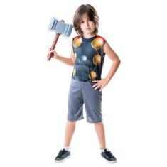 Imagem de Fantasia Thor Infantil Trovão Com Martelo Masculina Hallowen - Master 