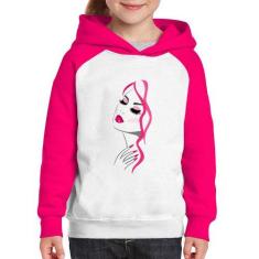 Imagem de Moletom Infantil Salão De Beleza Maquiagem - Foca na Moda, Branco, Ros