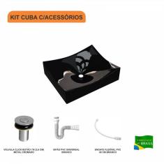 Imagem de Kit Cuba ML44 C/Válvula Click 1 Pol. 2.6 cm Sifão PVC e Flexível Compace 