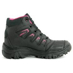 Imagem de Bota Tenis Adventure De Motoqueiro Preto Rosa Pink Confortável-Feminino