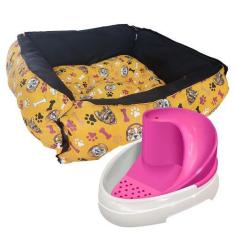 Imagem de Fonte Bebedouro Para Cães E Gatos Tobo Bivolt Rosa + Caminha Quadrada