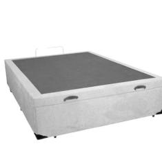 Imagem de Cama Box Ba  Vi v o Blindado Suede Cinza Com 128cm De Largura
