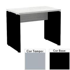 Imagem de Mesa de Escritório Pé Painel Pe25 em Mdp 120 x 60 cm Cinza com Base Preta