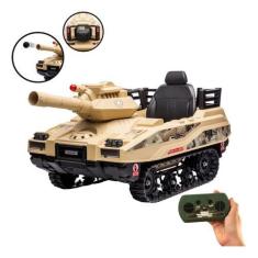 Imagem de Mini Carro Elétrico Infantil Tanque Guerra 12V Controle Musica Brinqwa
