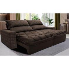 Imagem de Sofá Retrátil E Reclinável 2,75M Molas Ensacadas Cama Inbox Elegance C