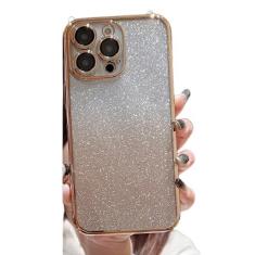 Imagem de Para iPhone 14 Pro Max Estrutura de revestimento de luxo Capa de telefone com brilho gradual para iPhone 11 12 13 Mini 14plus X Xr Capa protetora de lente, capa com glitter dourado, para iPhone 8