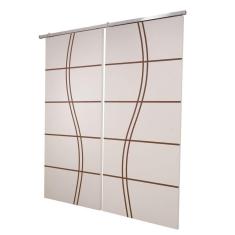 Imagem de Porta Dupla Branco Prime Frisada Kit Alumínio Fs Duplo - 210x160