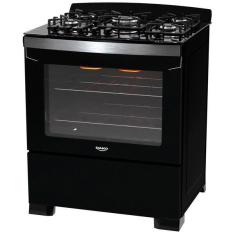 Imagem de Fog o 5 Bocas Preto Dako Diplomata Grill Com Frente Em Vidro