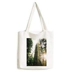 Imagem de Bolsa de lona verde floresta, ciência, natureza, paisagem, sacola de compras, bolsa casual
