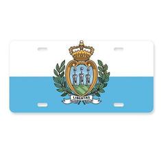 Imagem de DIYthinker Placa de carro com bandeira nacional de San Marino de aço inoxidável para decoração de carro