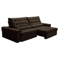 Imagem de Sofá 5 Lugares Retrátil E Reclinável Alasca Veludo Marrom - Ferguile