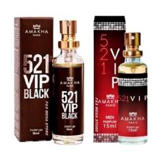Imagem de Kit 2 Perfume Masculino 521 Vip Men Black Amakha Paris 15ml