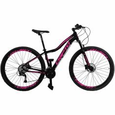 Imagem de Bicicleta Aro 29 Cripto 21 Marchas Freios Disco E Suspensão - Preto-rosa - 15" Preto-rosa