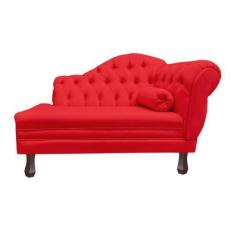 Imagem de Recamier Sofá Esquerdo Larissa 120cm Sala Corano Vermelho - Incasa Dec