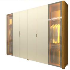 Imagem de Guarda Roupa Casal 6 Portas 2 Reflecta Com Led Innova Naturale Off Whi