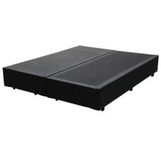 Imagem de Cama Box Queen Bipartido Sintético Preto - 30X158x198 - Lordcolchoes