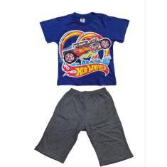 Imagem de Kit Infantil Fantasia E Camiseta Hotwheels - SGB MODAS, Camiseta + Sho