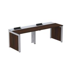 Imagem de Mesa de Plataforma Simples para 2 Pessoas Corporativa 160x792/2p Pscpp160/792/2p Branco/Cinza