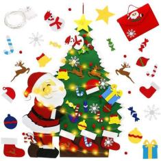 Imagem de Árvore de Natal de feltro QUIENKITCH com luzes e 33 enfeites