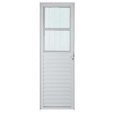 Imagem de Porta de Alumínio Branco de Entrada Social CMC Modular - Lado Esquerdo