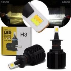 Imagem de Kit Lampada Ultra Led Shocklight H3 3150K 6000K 16W 12V Dual Color