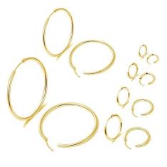 Imagem de Conjunto de 6 pares de brincos de argola Yanxyad ou 1 par de brincos de argola de aço inoxidável 316L para mulheres ou meninas